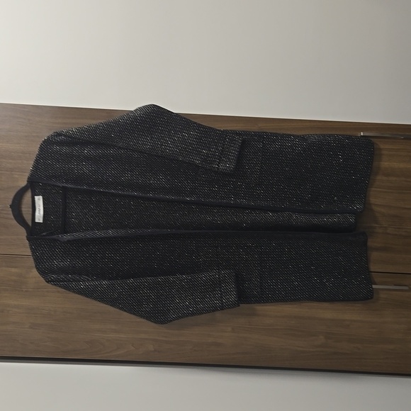 Zara-Knit Gold Metallic Thread Longline Open Front Cardigan Sweater-Size S - Picture 13 of 17